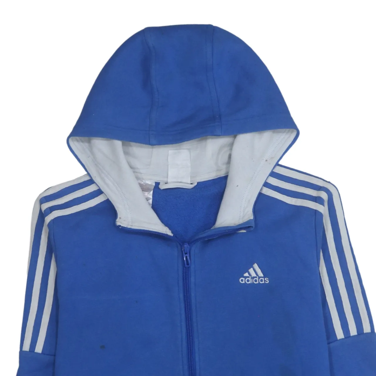 Adidas 90's Striped Sleeve Full Zip Up Hoodie Large Blue sold by Vintage Club product image thumbnail 3
