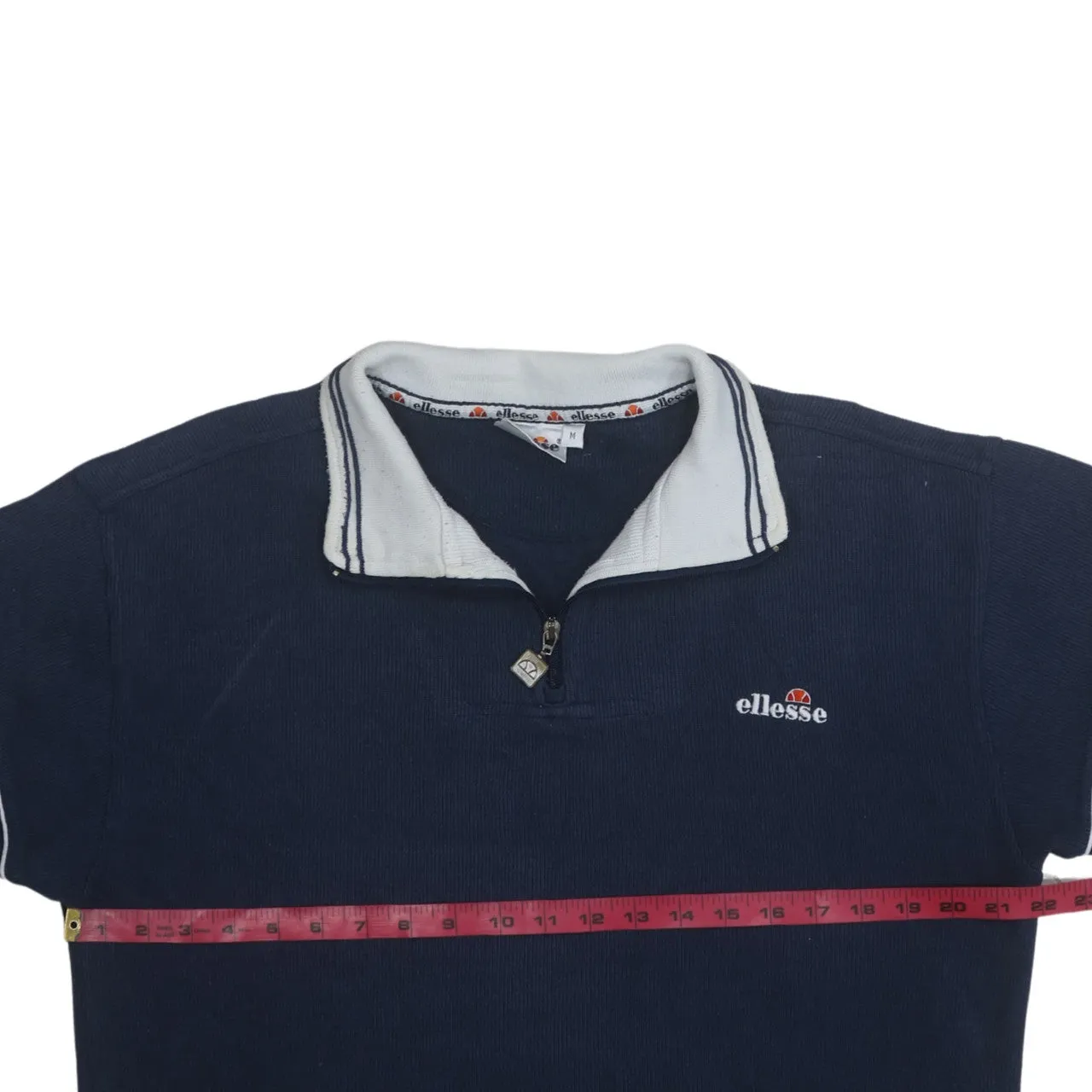 Ellesse 90's Lightweight Quarter Zip Sweatshirt Medium Navy Blue sold by Vintage Club product image thumbnail 5