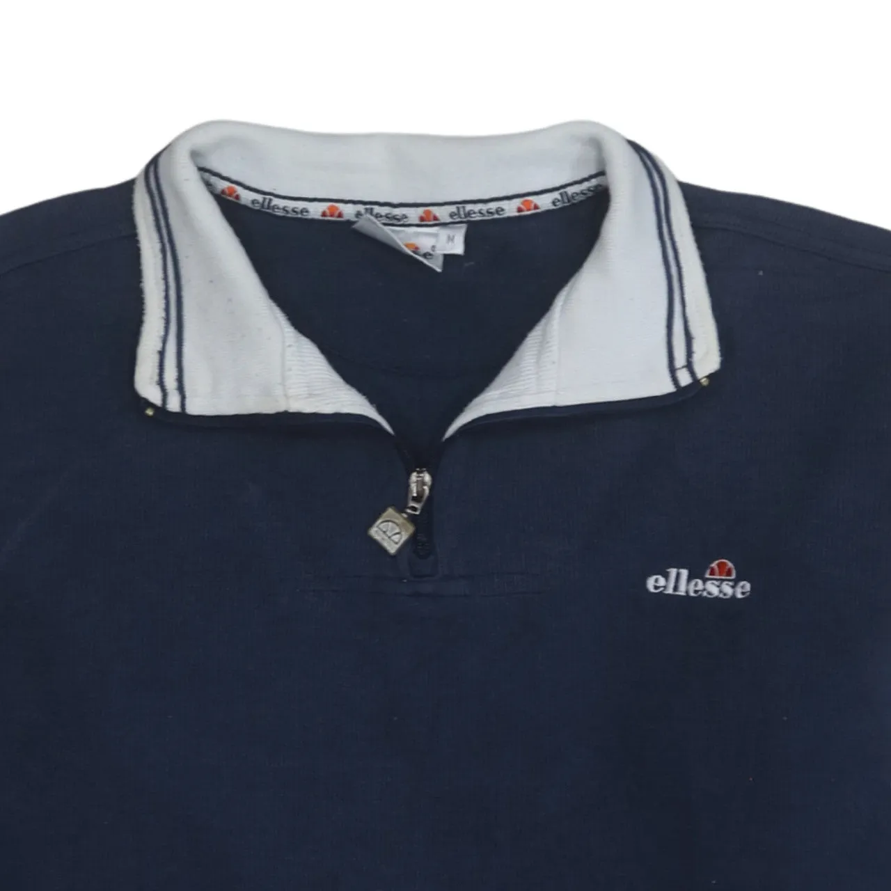 Ellesse 90's Lightweight Quarter Zip Sweatshirt Medium Navy Blue sold by Vintage Club product image thumbnail 3
