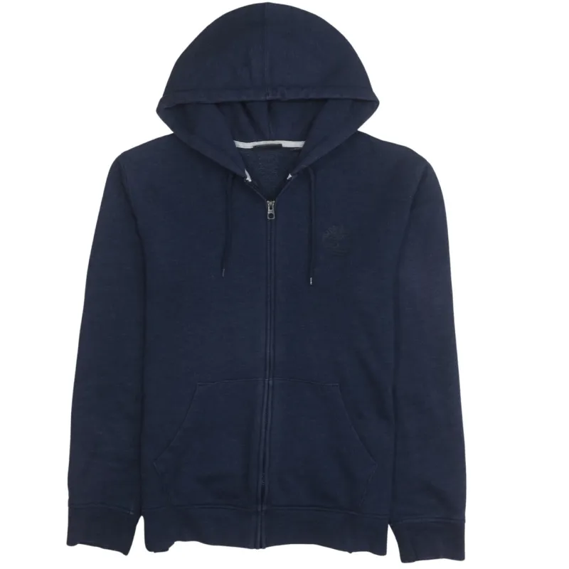Timberland 90's Drawstring Pockets Full Zip Up Hoodie Large Navy Blue made by Timberland