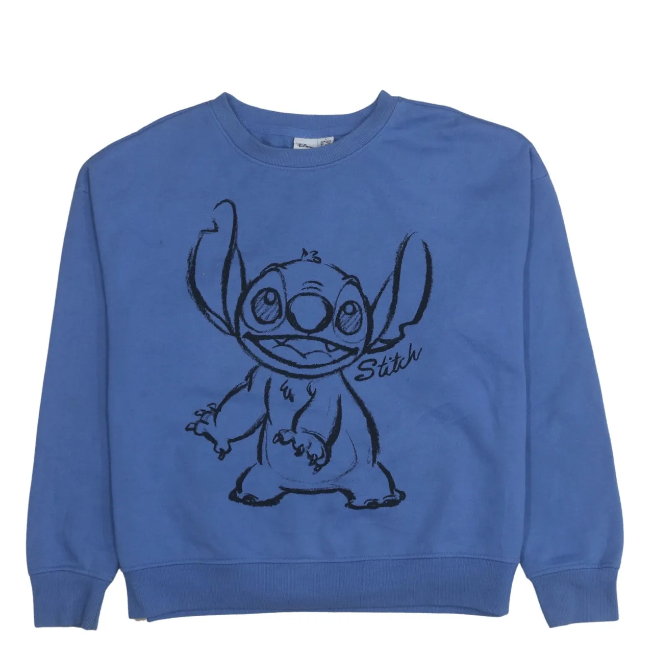 Disney 90's Stitch Crew Neck Sweatshirt Small Blue sold by Vintage Club