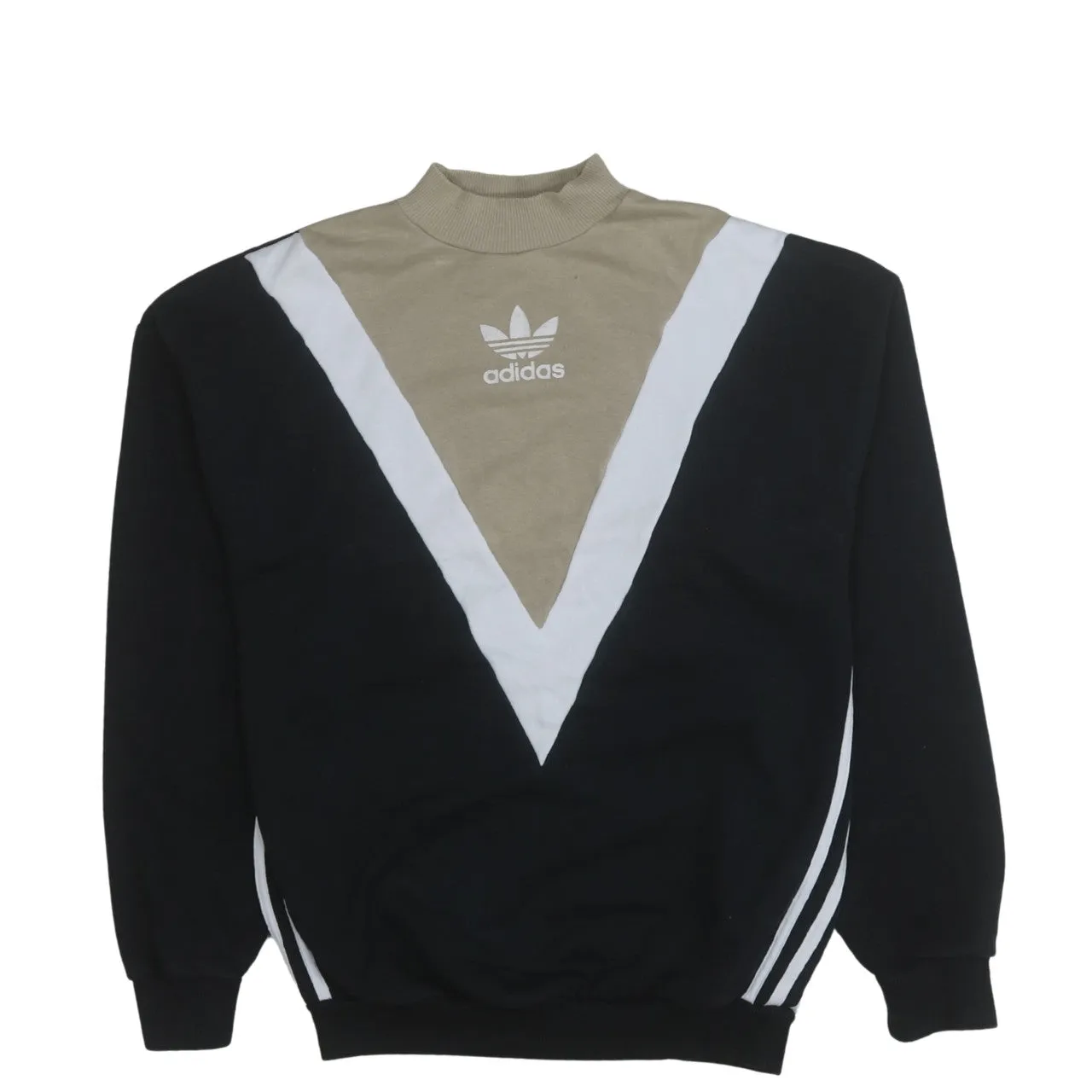 Adidas 90's Lightweight Mock Neck Sweatshirt XSmall Beige Cream sold by Vintage Club