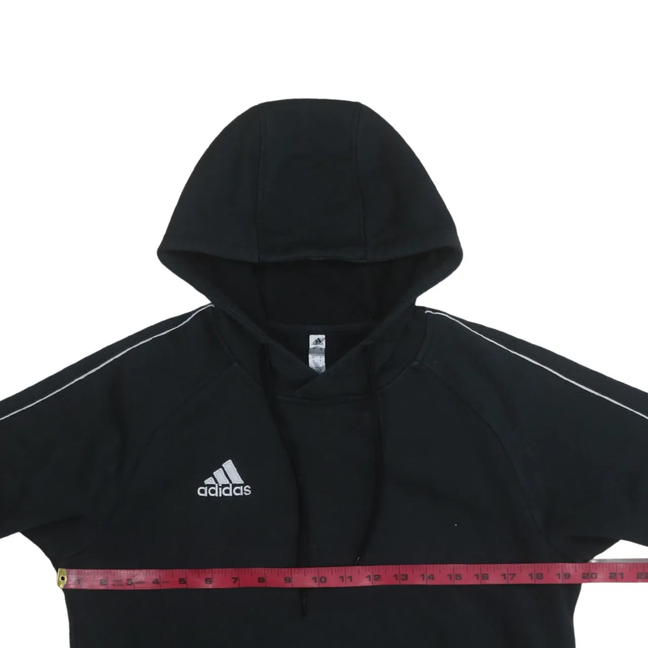 Adidas 90's Drawstring Pockets Pullover Hoodie Small Black sold by Vintage Club product image thumbnail 5