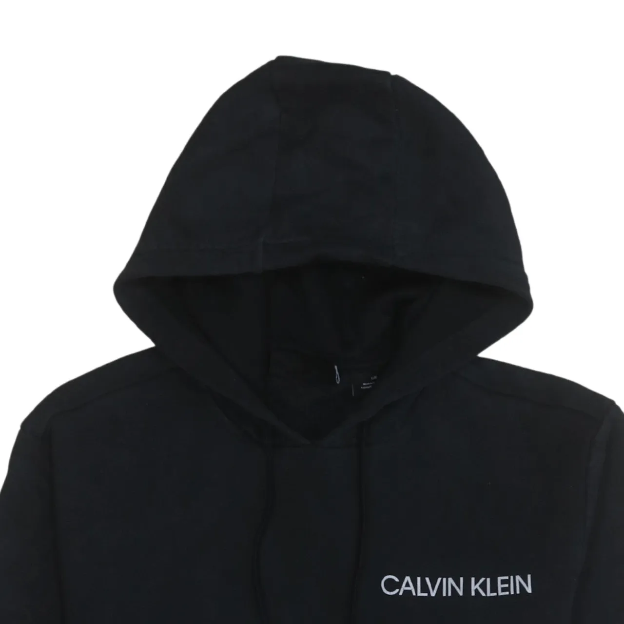 Calvin Klein 90's Drawstring Pockets Pullover Hoodie Large Black sold by Vintage Club product image thumbnail 3
