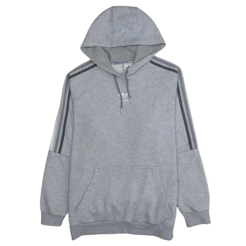 Adidas 90's Striped Sleeve Pullover Hoodie Large Grey sold by Vintage Club