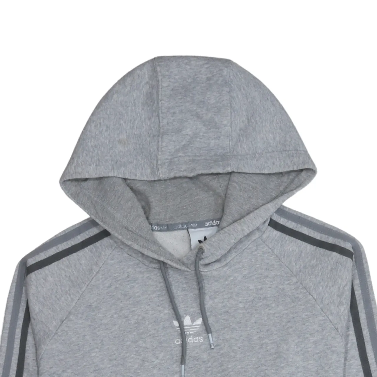 Adidas 90's Striped Sleeve Pullover Hoodie Large Grey sold by Vintage Club product image thumbnail 3