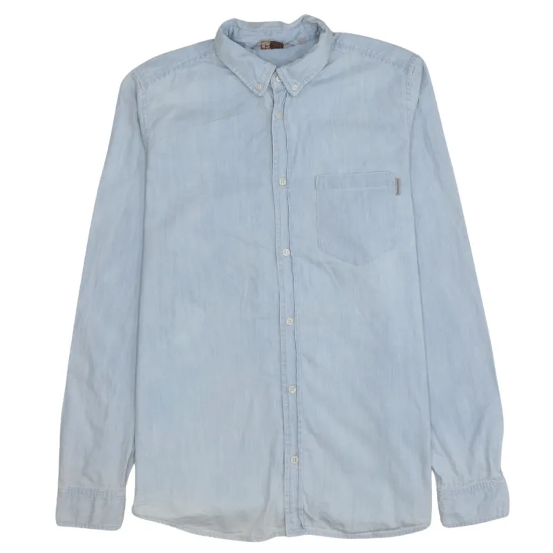 Carhartt 90's Long Sleeve Button Up Shirt Medium Blue sold by Vintage Club