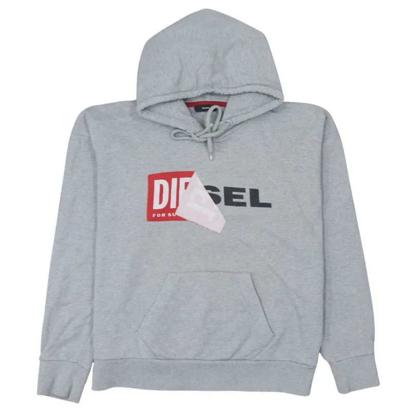 Diesel 90's Spellout Pullover Hoodie XLarge  Grey made by Diesel