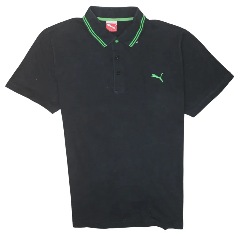 Puma 90's Short Sleeves Quarter Button Polo Shirt XLarge Black made by Puma