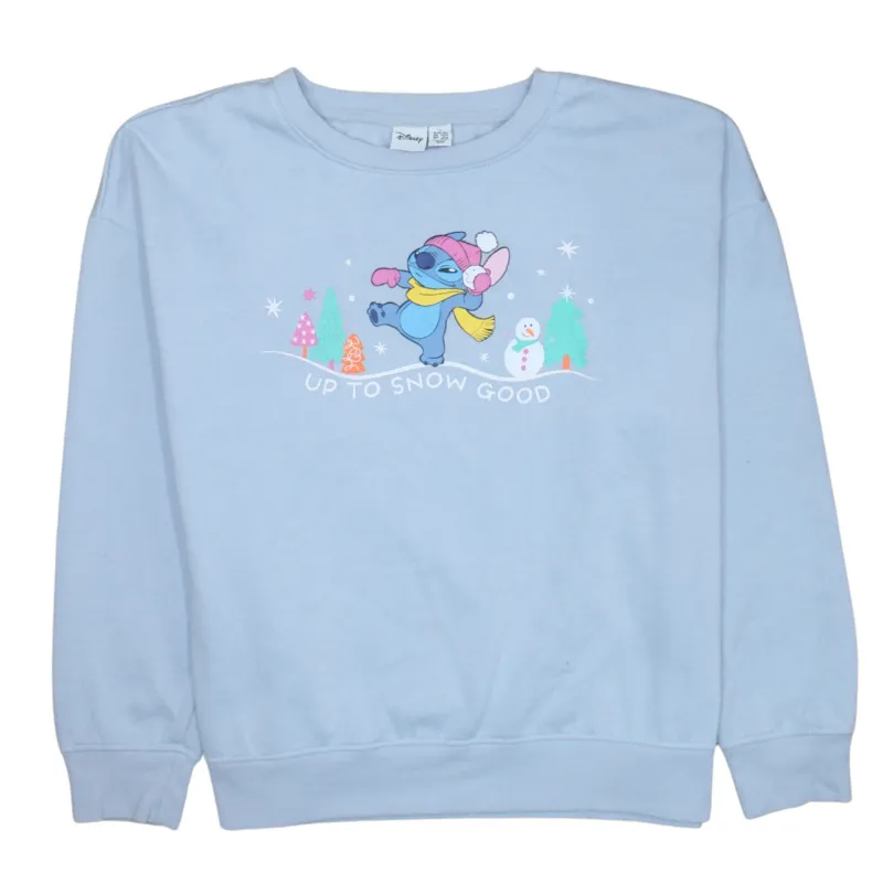Disney 90's Stitch Crew Neck Sweatshirt Large Blue sold by Vintage Club