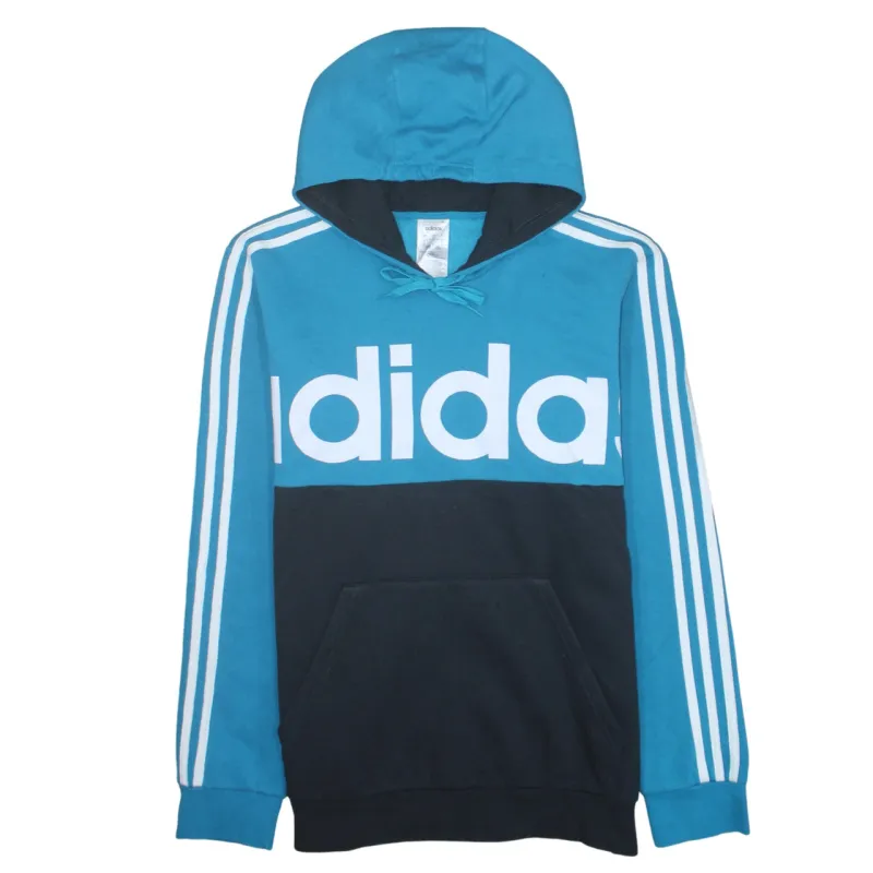 Adidas 90's Spellout Pullover Hoodie Large Black made by Adidas