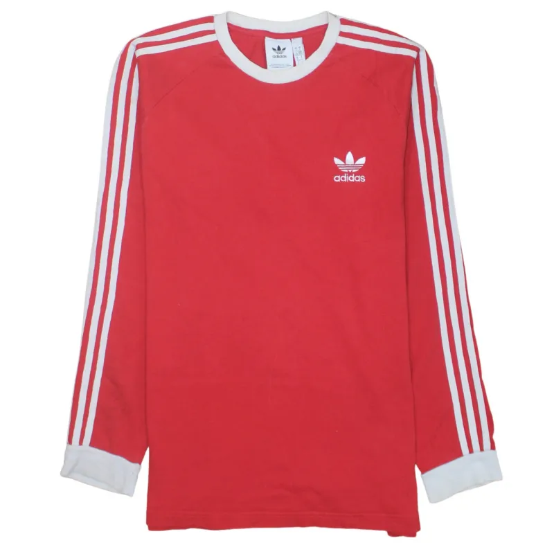 Adidas 90's Striped Sleeve Crew Neck Sweatshirt Large Red sold by Vintage Club