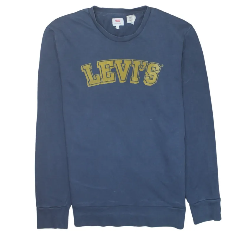 Levi's 90's Spellout Crew Neck Sweatshirt Large Navy Blue sold by Vintage Club