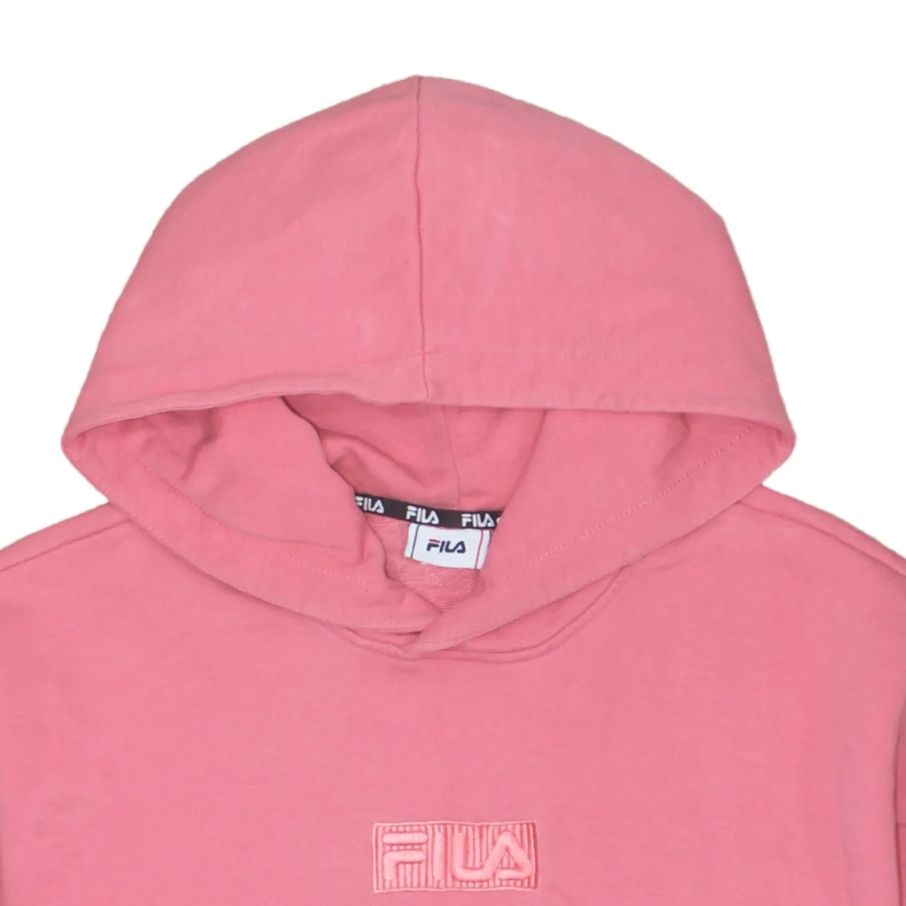 Fila 90's Drawstring Pockets Pullover Hoodie Large Pink sold by Vintage Club product image thumbnail 3
