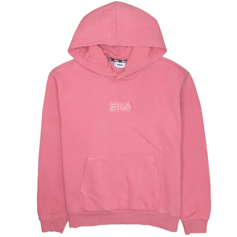Fila 90's Drawstring Pockets Pullover Hoodie Large Pink made by Fila