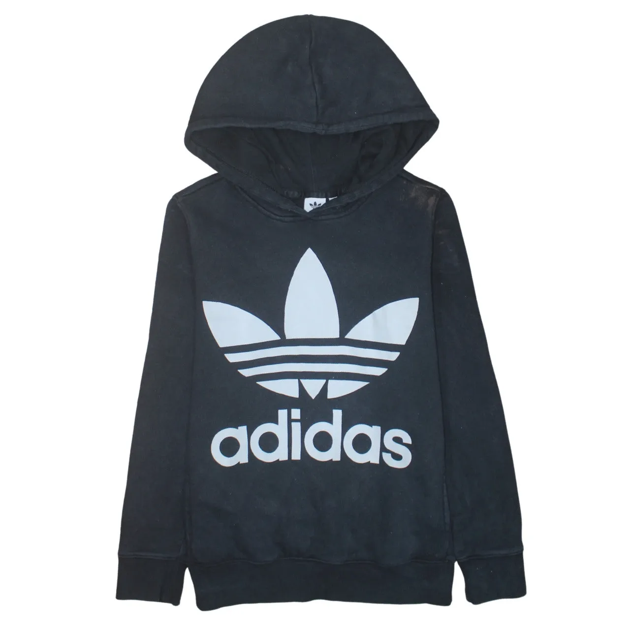 Adidas 90's Spellout Pullover Hoodie Small Black sold by Vintage Club