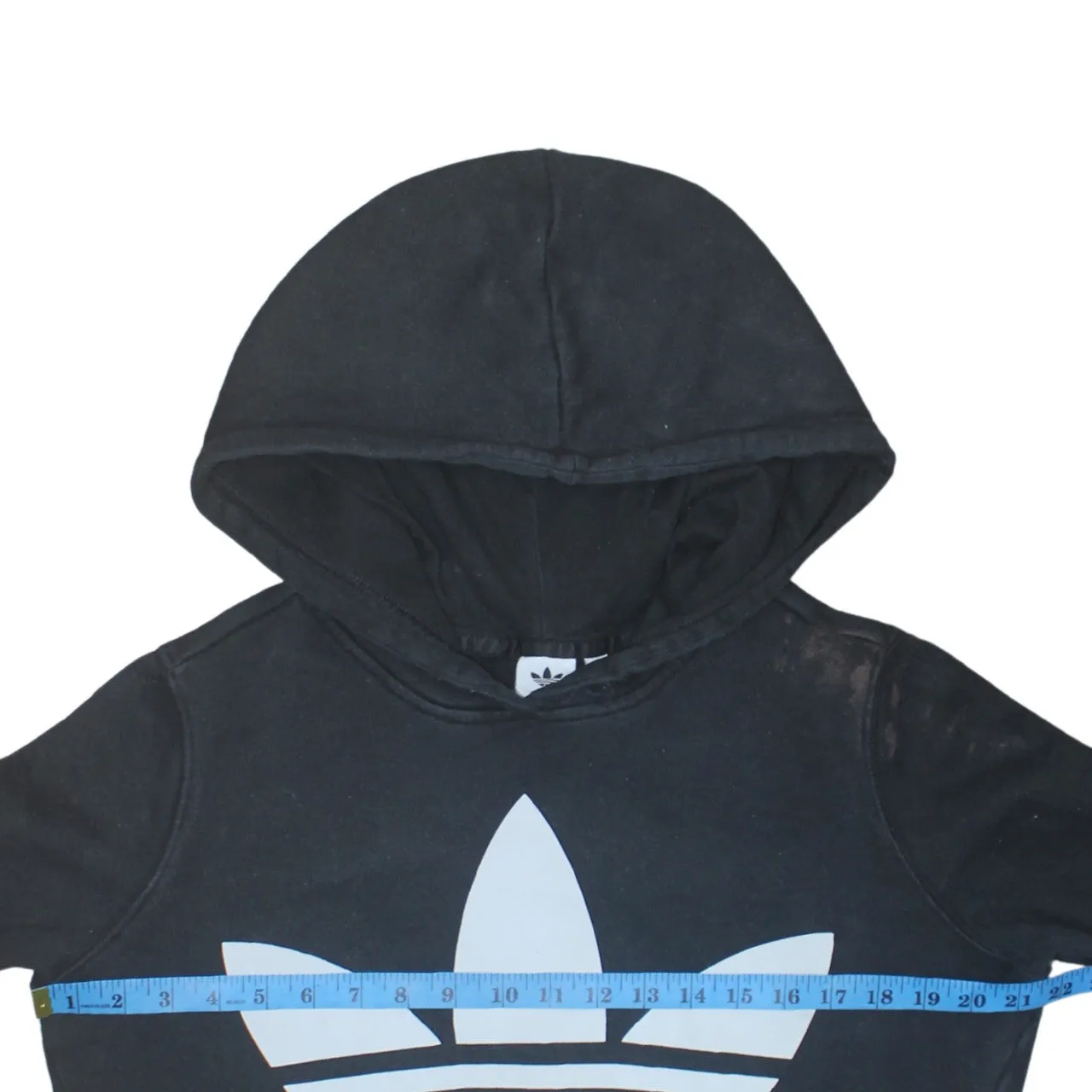 Adidas 90's Spellout Pullover Hoodie Small Black sold by Vintage Club product image thumbnail 5
