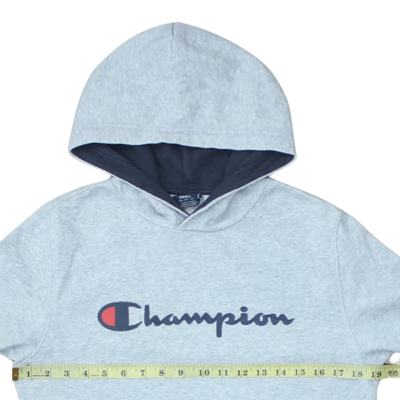 Champion Light Grey Hoodie Men's Small Printed Logo Front Pocket Pullover Sweatshirt sold by Vintage Club product image thumbnail 5