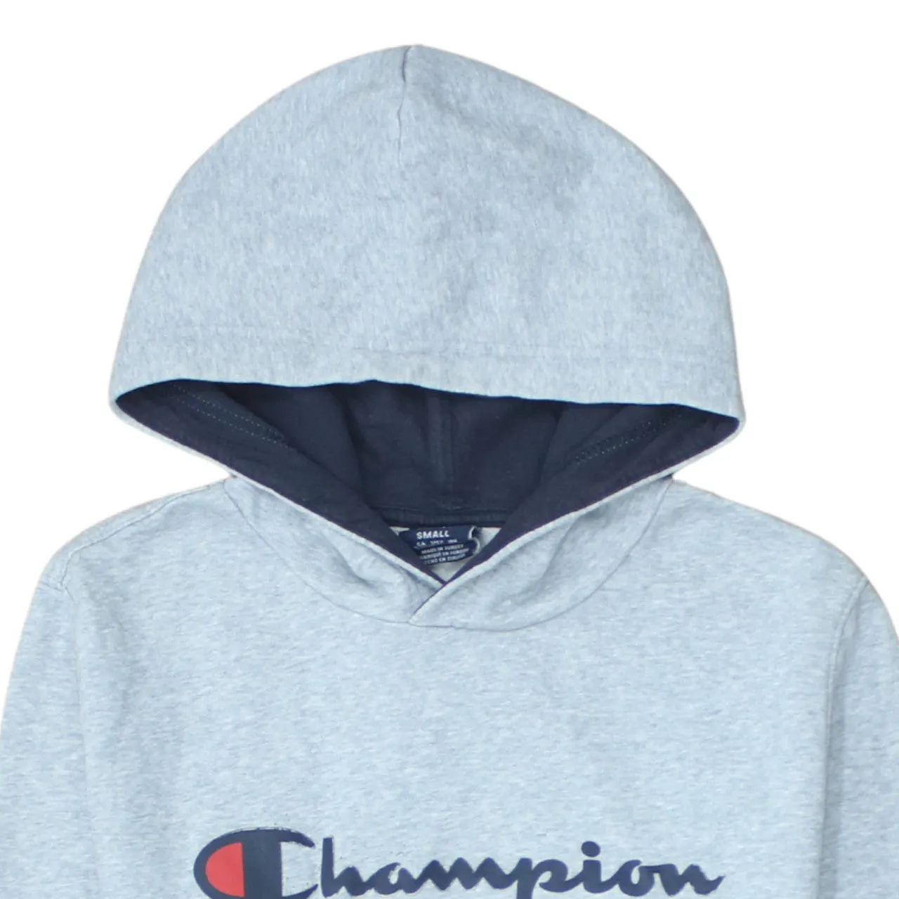 Champion Light Grey Hoodie Men's Small Printed Logo Front Pocket Pullover Sweatshirt sold by Vintage Club product image thumbnail 3