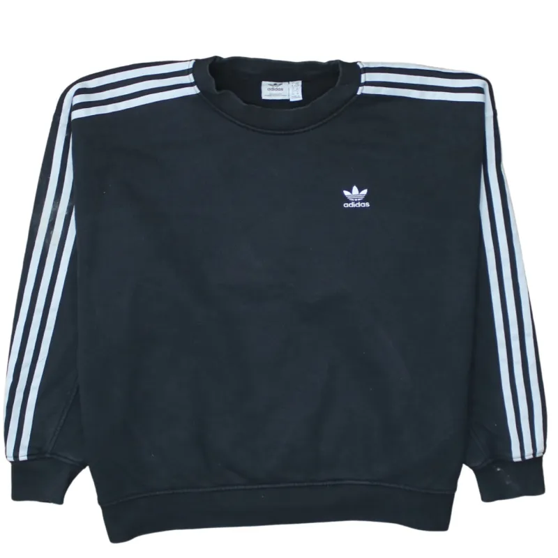 Adidas 90's Striped Sleeve Crew Neck Sweatshirt XSmall Black sold by Vintage Club