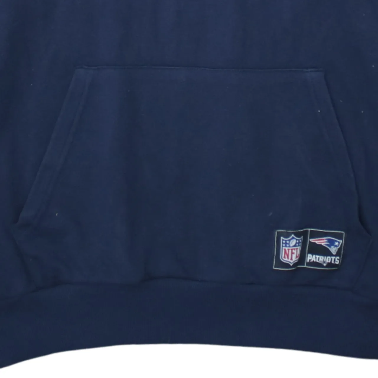NFL Navy Blue Hoodie Men's Large Patriots Printed Logo Stripe Sleeves Pullover Sweatshirt sold by Vintage Club product image thumbnail 4