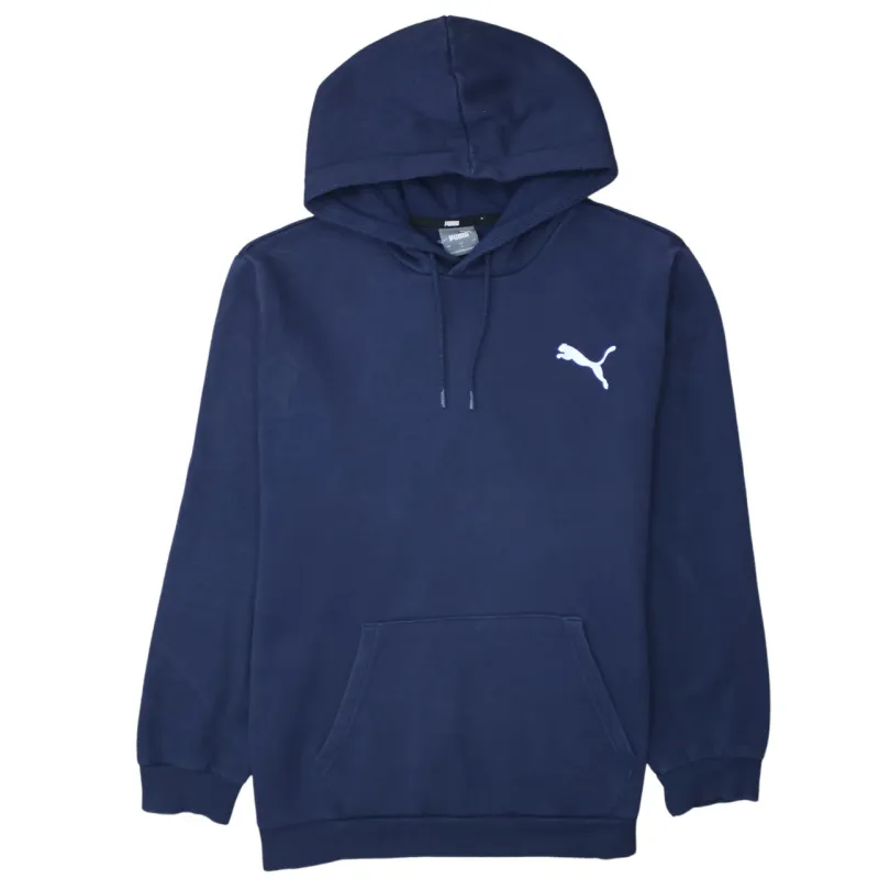 Puma 90's Drawstring Pockets Pullover Hoodie Large Navy Blue sold by Vintage Club