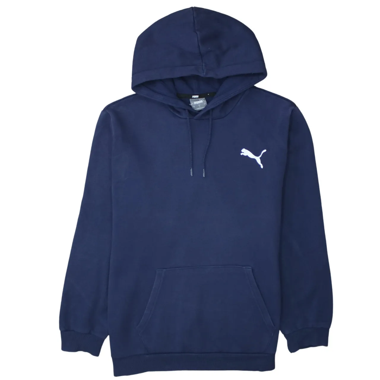 Puma 90's Drawstring Pockets Pullover Hoodie Large Navy Blue sold by Vintage Club