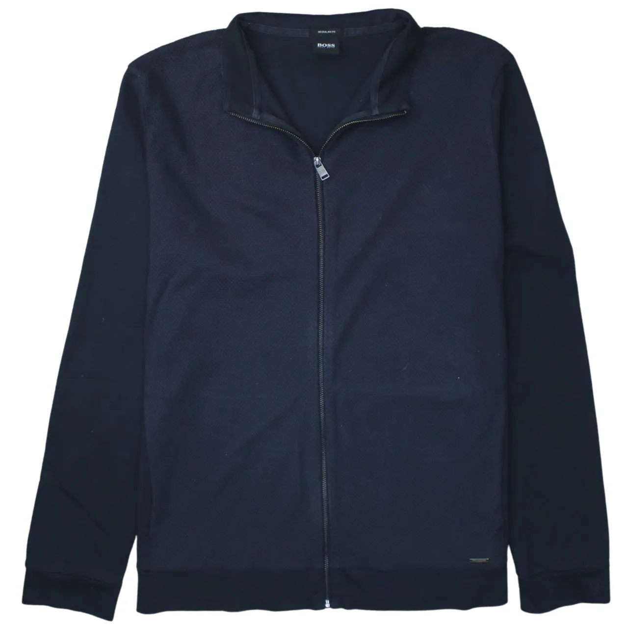 HUGO BOSS 90's Plain Full Zip Up Sweatshirt Large Black sold by Vintage Club