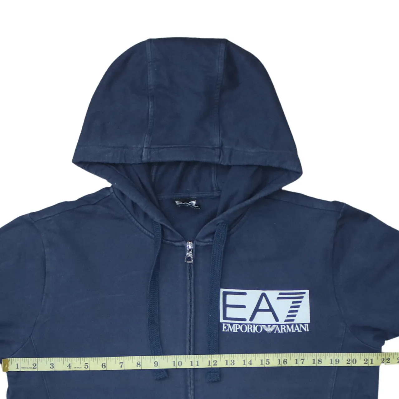 Emporio Armani 90's Lightweight Full Zip Up Hoodie Large Navy Blue sold by Vintage Club product image thumbnail 5