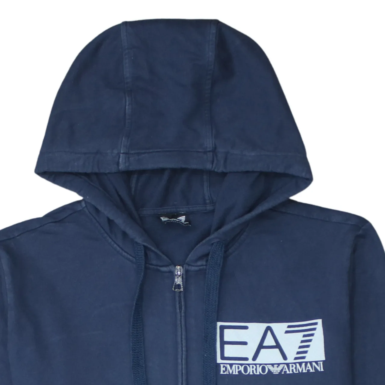 Emporio Armani 90's Lightweight Full Zip Up Hoodie Large Navy Blue sold by Vintage Club product image thumbnail 3
