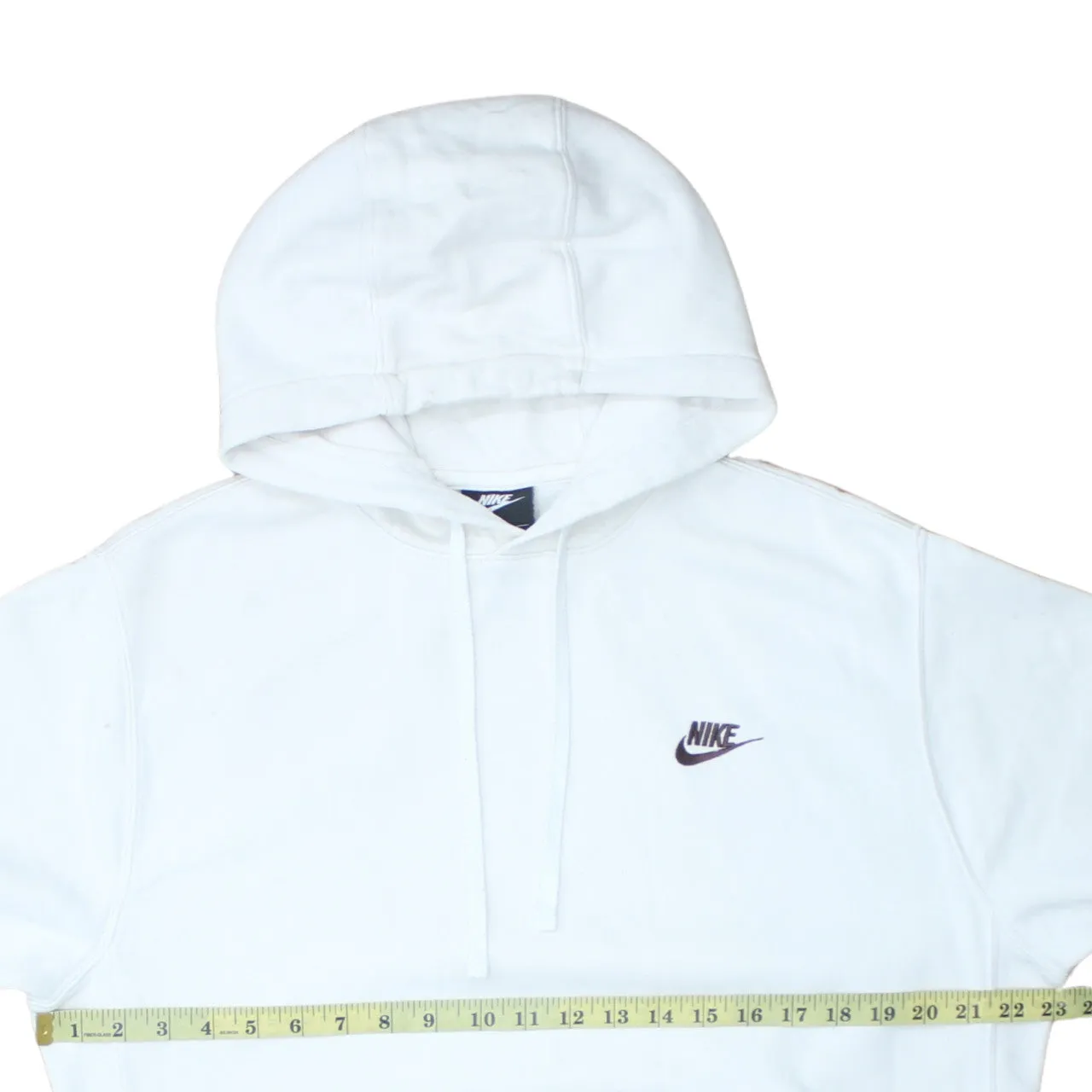 Nike White Hoodie Men’s Medium Embroidered Swoosh Logo Front Pocket Pullover Sweatshirt sold by Vintage Club product image thumbnail 5
