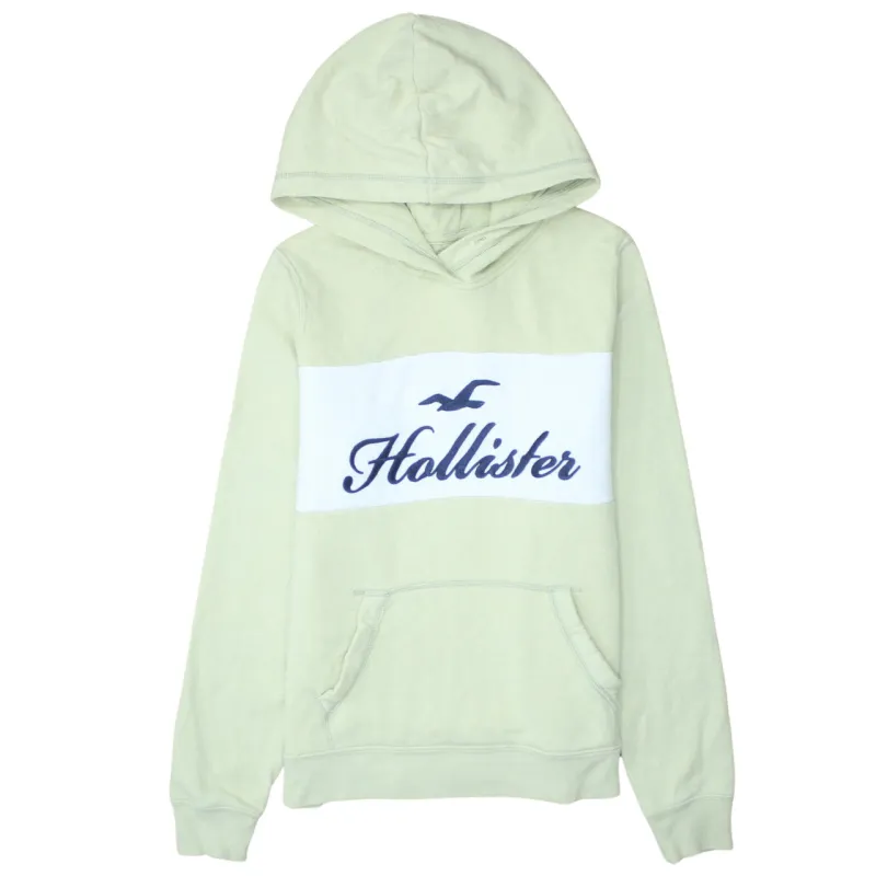 Hollister Pale Yellow Hoodie Women’s Small Embroidered Logo Front Pocket Pullover Sweatshirt made by Hollister