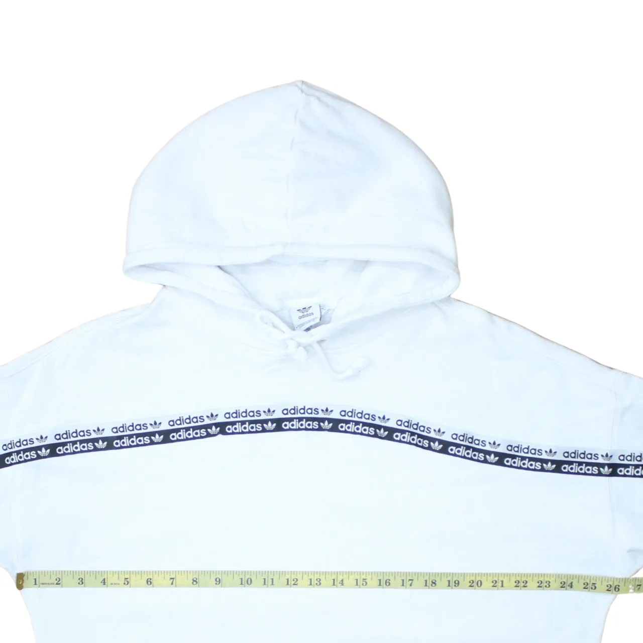 Adidas White Hoodie Women’s XXLarge Logo Tape Sleeves Drawstring Hood Pullover Sweatshirt sold by Vintage Club product image thumbnail 5