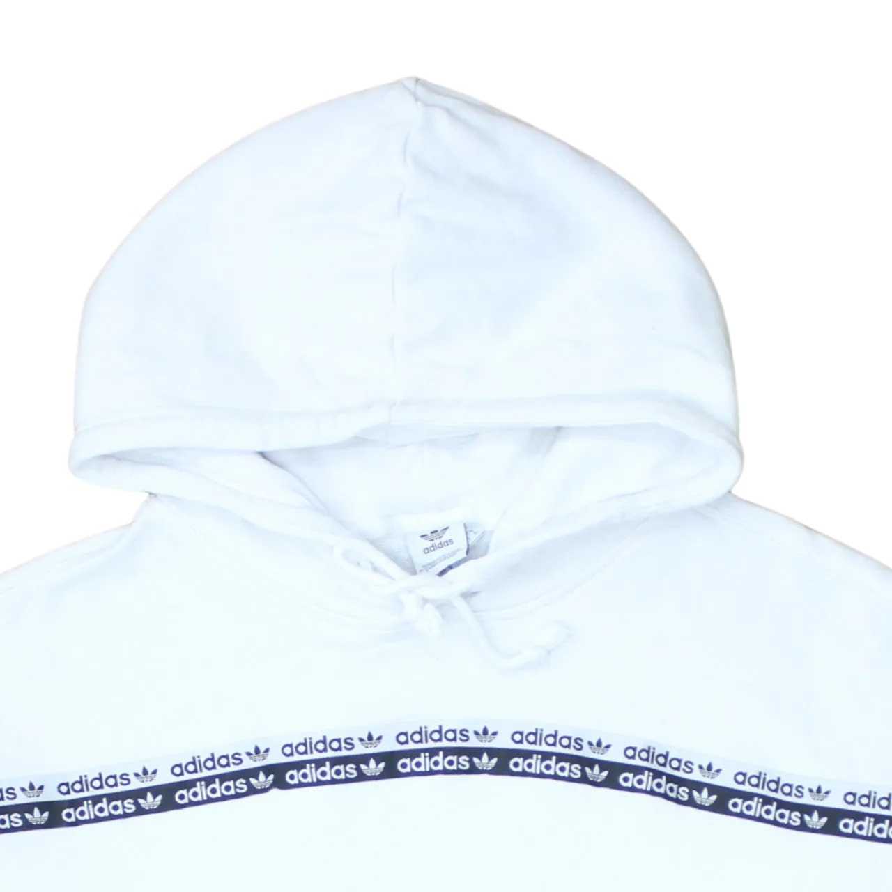 Adidas White Hoodie Women’s XXLarge Logo Tape Sleeves Drawstring Hood Pullover Sweatshirt sold by Vintage Club product image thumbnail 3