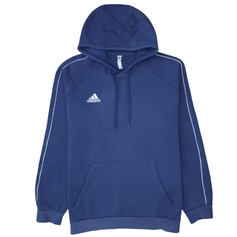 Adidas 90's Drawstring Pockets Pullover Hoodie XLarge Blue sold by Vintage Club