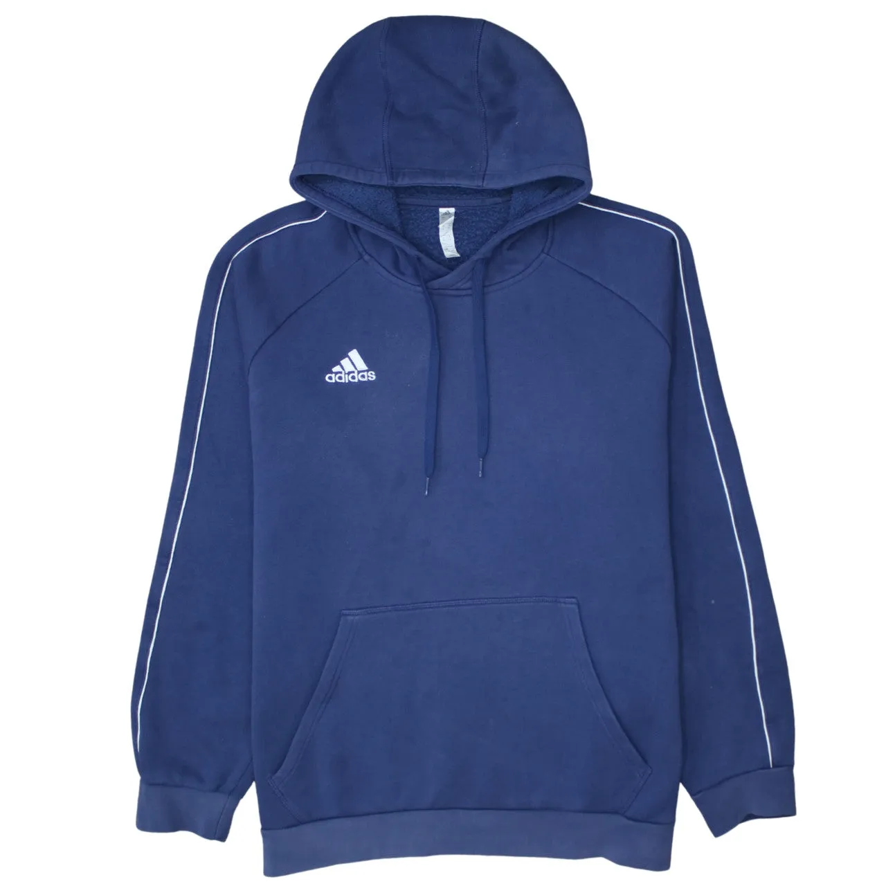 Adidas 90's Drawstring Pockets Pullover Hoodie XLarge Blue sold by Vintage Club