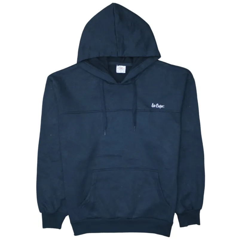 Lee 90's Drawstring Pockets Pullover Hoodie Large Navy Blue made by Lee