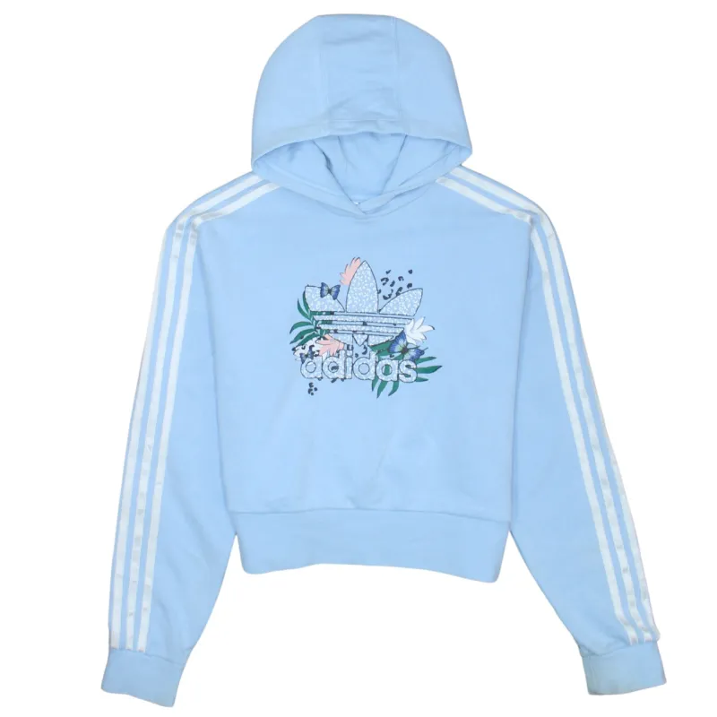 Adidas 90's Spellout Pullover Hoodie Large Blue sold by Vintage Club
