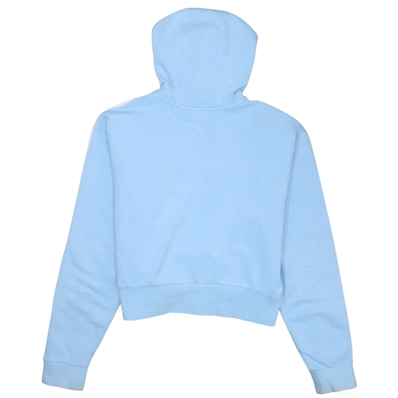 Adidas Light Blue Hoodie Women’s Large Trefoil Floral Printed Logo Three Stripe Pullover Sweatshirt sold by Vintage Club product image thumbnail 2