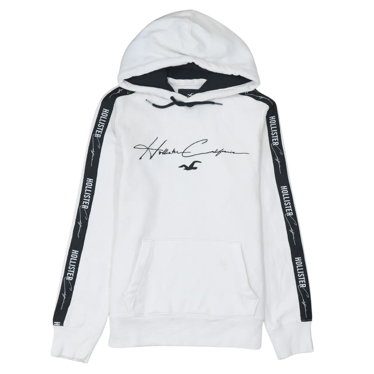 Hollister 90's Spellout Pullover Hoodie Small White sold by Vintage Club