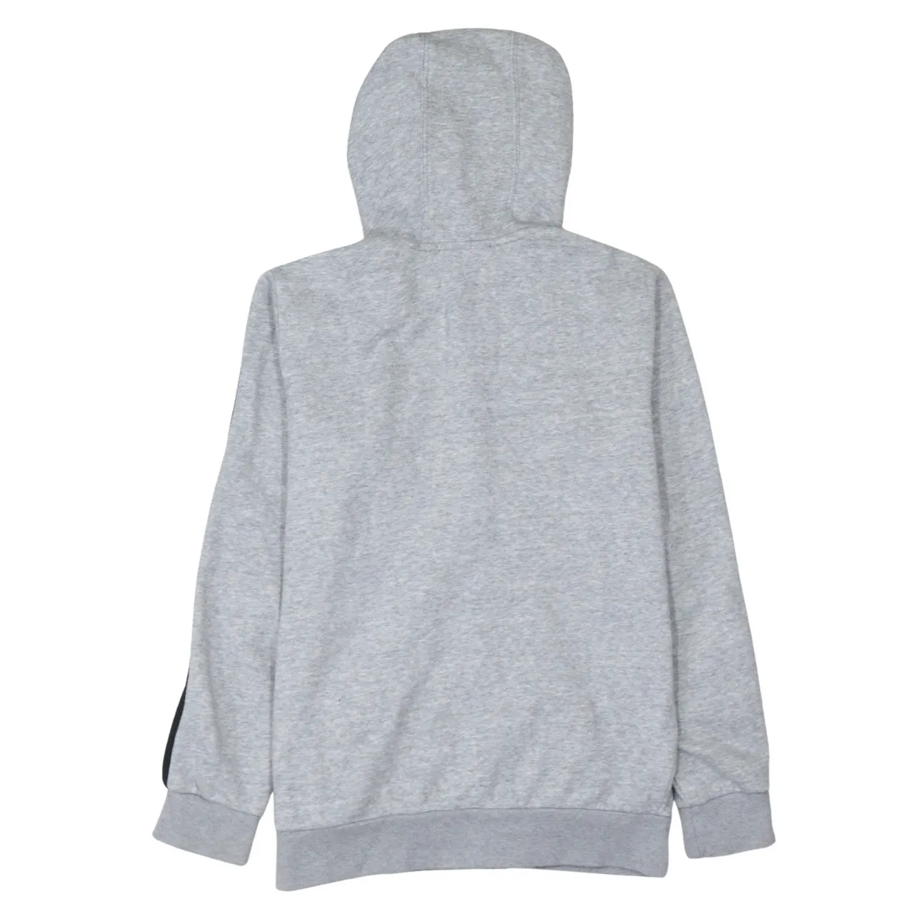 Adidas Grey Zip Hoodie Women's Large Three Stripe Sleeves Embroidered Logo Fleece Sweatshirt sold by Vintage Club product image thumbnail 2