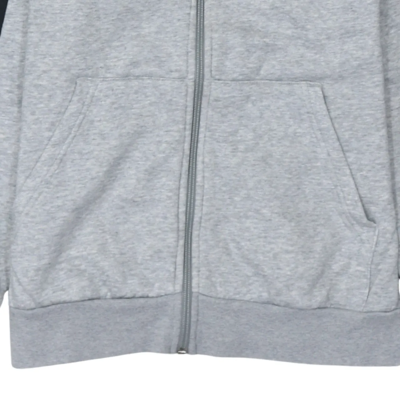 Adidas Grey Zip Hoodie Women's Large Three Stripe Sleeves Embroidered Logo Fleece Sweatshirt sold by Vintage Club product image thumbnail 4