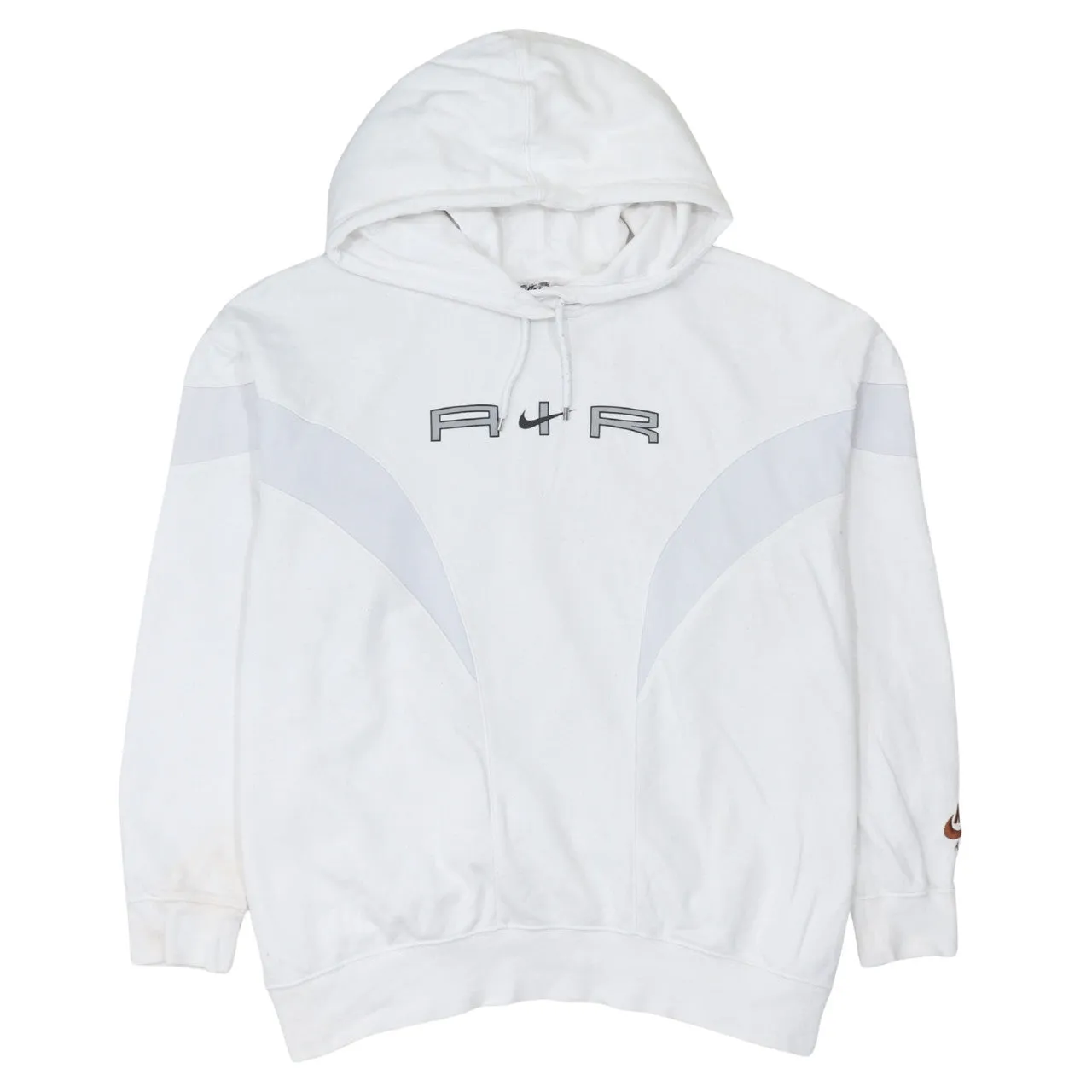 Nike 90's Center Middle Swoosh Pullover Hoodie Medium White sold by Vintage Club