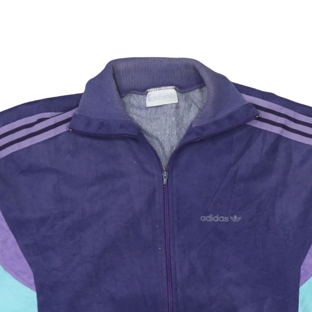 Adidas Purple Colour Block Track Jacket Men's XLarge Full Zip Three Stripe Logo Track Top sold by Vintage Club product image thumbnail 3