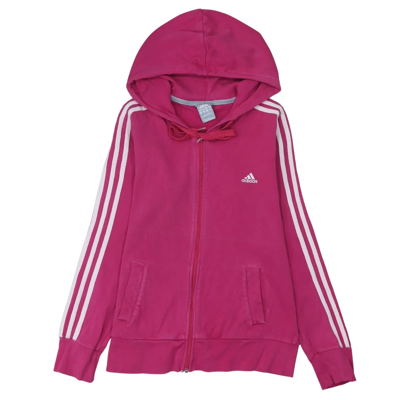 Adidas 90's Striped Sleeve Full Zip Up Hoodie Large Pink sold by Vintage Club