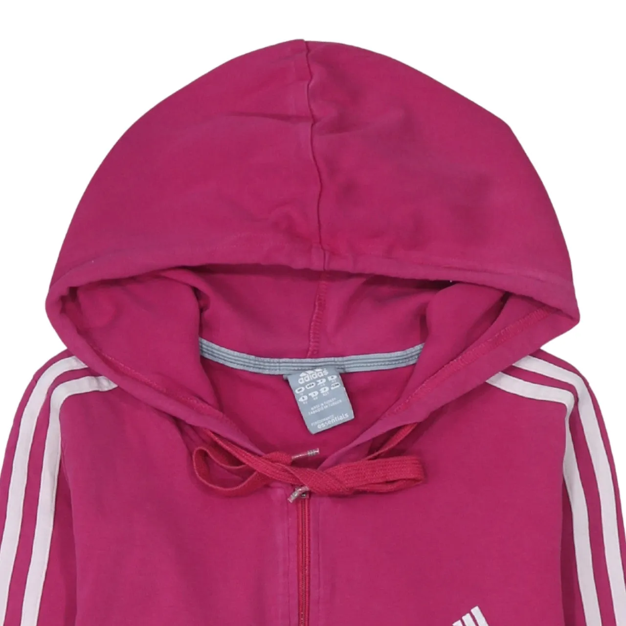 Adidas 90's Striped Sleeve Full Zip Up Hoodie Large Pink sold by Vintage Club product image thumbnail 3