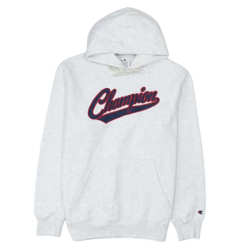 Champion 90's Spellout Pullover Hoodie XLarge Grey sold by Vintage Club