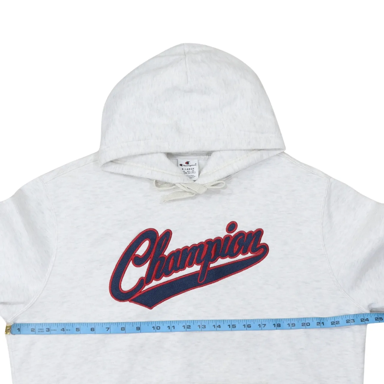 Champion Light Grey Hoodie Women’s XLarge Embroidered Script Logo Front Pocket Pullover Sweatshirt sold by Vintage Club product image thumbnail 5