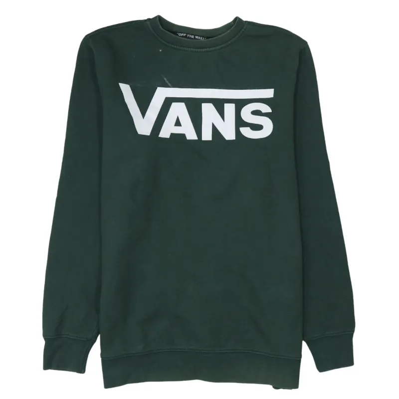 VANS 90's Spellout Crew Neck Sweatshirt Medium Green sold by Vintage Club