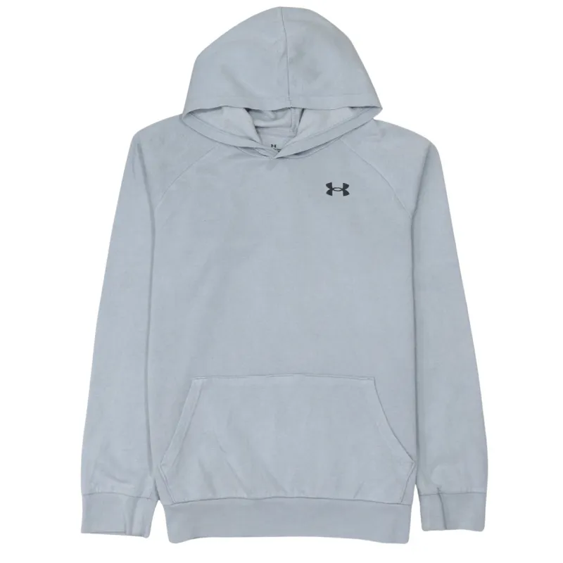 Under Armour Light Grey Hoodie Women’s Medium Printed Chest Logo Front Pocket Pullover Sweatshirt sold by Vintage Club